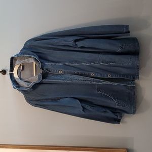 Lightweight Denim Hooded Swing coat - size 22